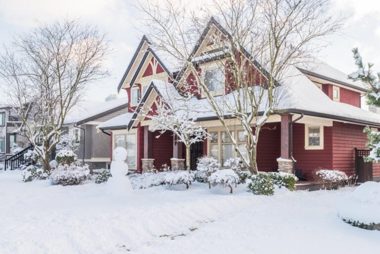roof protection-residential home in the winter