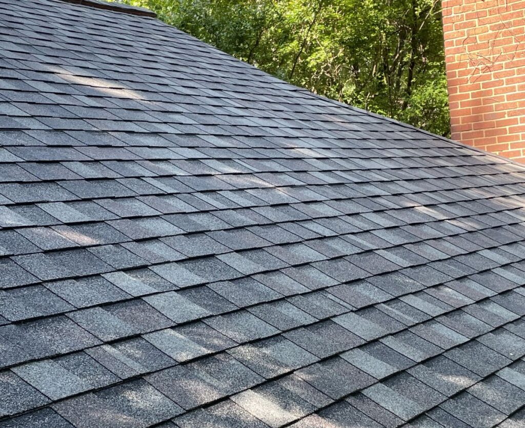 Roofing granules after being repaired and fixed