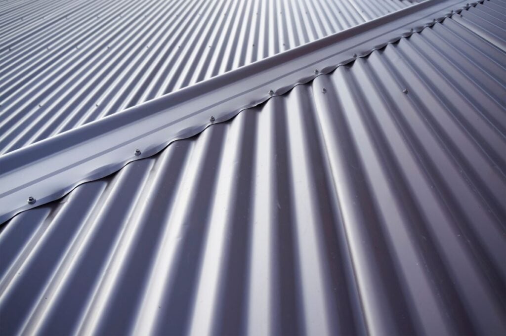 close-up of standing seam metal roof